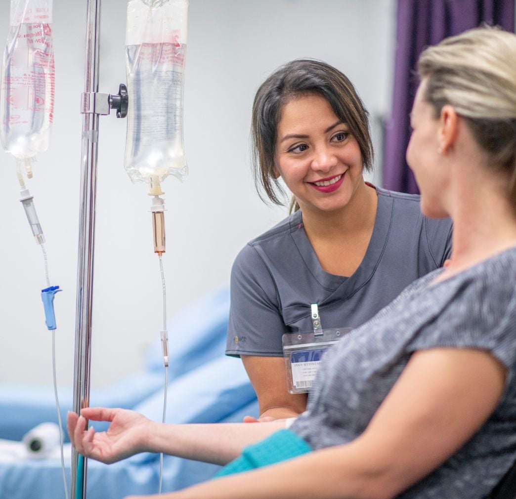 Site of Care Infusion Program - Nurse and Patient with IV